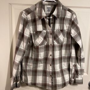 Carhartt Womens Long Sleeved Roll Cuff Button Shirt Size M 8/10